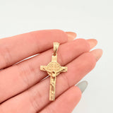 Dije Cruz Cristo San Benito 2.25gr / 3.3cm / Oro Amarillo 18K *