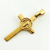 Dije Cruz Cristo San Benito 2.25gr / 3.3cm / Oro Amarillo 18K *
