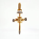 Dije Cruz Clavo 3.8gr / 3.6cm / Dos Oros Amarillo Blanco 18K ©