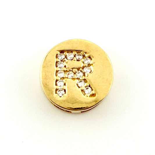 Dije Herraje Letra R 1.45gr / 1cm / Oro Amarillo 18K