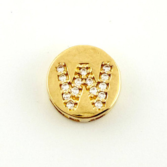 Dije Herraje Letra W 1.4gr / 1cm / Oro Amarillo 18K