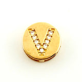 Dije Herraje Letra V 1.4gr / 1cm / Oro Amarillo 18K