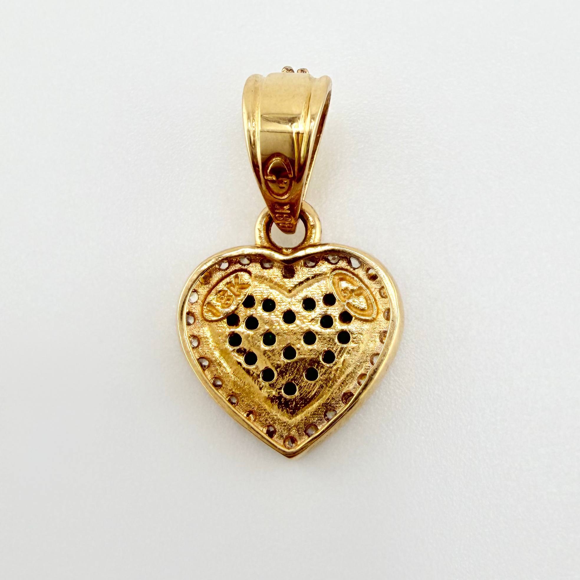 Dije Corazon Tupido 1.5gr / 1.9cm / Dos Oros Amarillo Blanco 18K ©