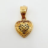 Dije Corazon Tupido 1.5gr / 1.9cm / Dos Oros Amarillo Blanco 18K ©