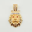 Dije León Corona 3.7gr / 2.7cm / Dos Oros Amarillo Blanco 18K
