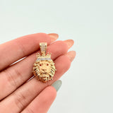 Dije León Corona 3.7gr / 2.7cm / Dos Oros Amarillo Blanco 18K
