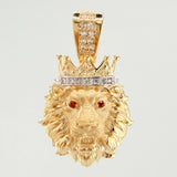 Dije León Corona 3.7gr / 2.7cm / Dos Oros Amarillo Blanco 18K