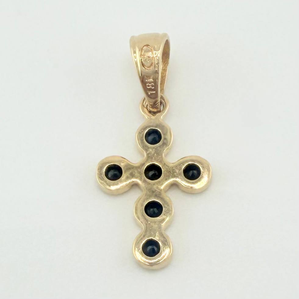 Dije Cruz Tupida 0.9gr / 2cm / Oro Amarillo 18K ©