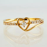 Anillo Corazón Senderos 1.7gr / T7 1/4 / Oro Amarillo 18K