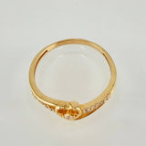 Anillo Corazón Senderos 1.7gr / T7 1/4 / Oro Amarillo 18K