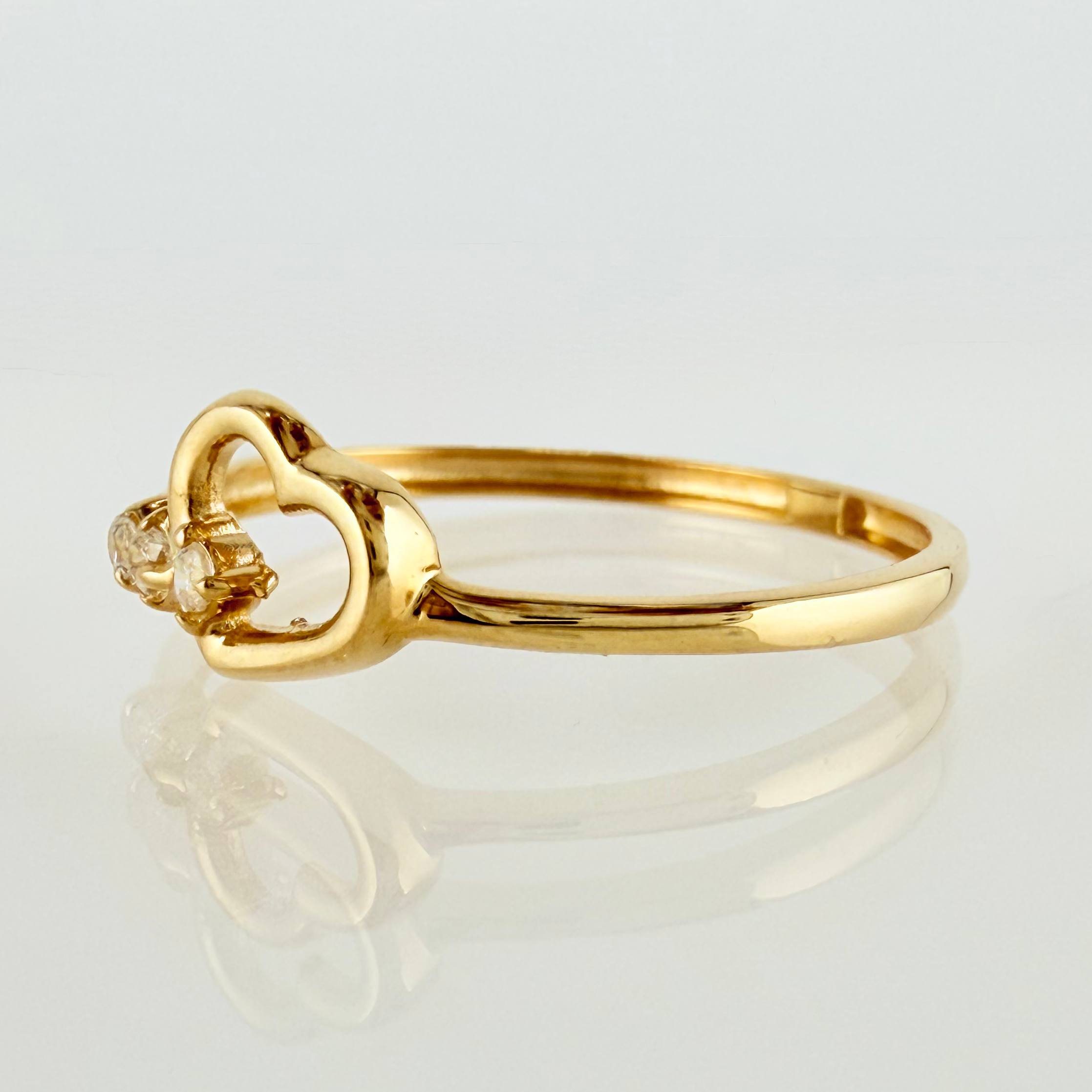 Anillo Corazón 1.1gr / T7 3/4 / Oro Amarillo 18K