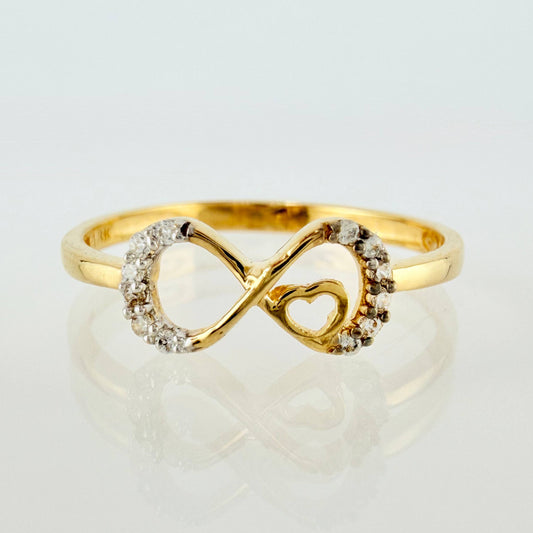 Anillo Infinito Corazón 1.6gr / T7 1/2 / Oro Amarillo 18K