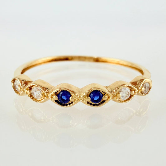 Anillo Línea Ojos 1.05gr / T6 1/2 / Oro Amarillo 18K