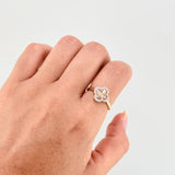 Anillo Trebol Rosa  2.3gr / T6 3/4 / Dos Oros Amarillo Rosa Nac.Esp. 18K