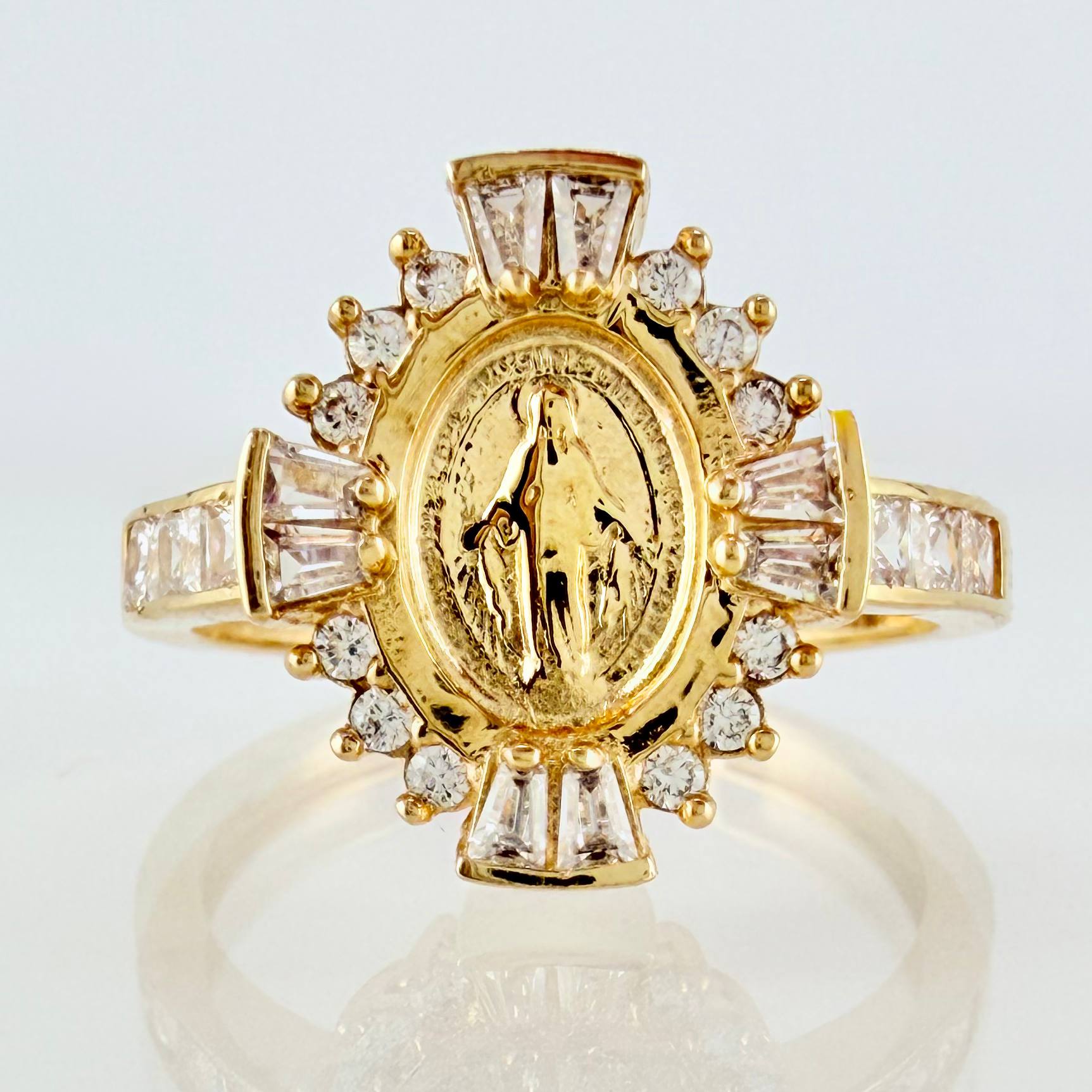 Anillo Virgen Milagrosa 3.8gr / T6 3/4 / Oro Amarillo 18K