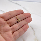 Dije Huella 0.55gr / 1.4cm / Circones Colores Oro Amarillo 18K #