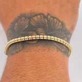 Pulso Ice 6.6gr / 19.5cm / Dos Oros Amarillo Blanco +4 14K Italy $