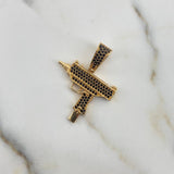 Dije Arma Mini Uzi 3.8gr / 2.6cm / Circones Negros Oro Amarillo 18K $