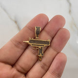 Dije Arma Mini Uzi 3.8gr / 2.6cm / Circones Negros Oro Amarillo 18K $