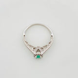 Anillo Halo Cuadrado Esmeralda 26 Pts 2.45 g / T7 1/4 Plata 925