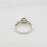 Anillo Halo Cuadrado Esmeralda 26 Pts 2.45 g / T7 1/4 Plata 925