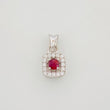Dije Halo Cuadrado Rubí 15 Pts 0.8 g / 1.5 cm Plata 925