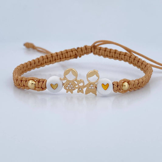 Pulsera Beige Herraje Familia 1.2gr / Oro 18K $