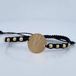 Pulsera Negra Herraje Placa 2.25gr / Oro 18K $