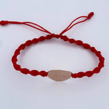 Pulsera Roja Herraje Placa 1.35gr / Oro 18K $