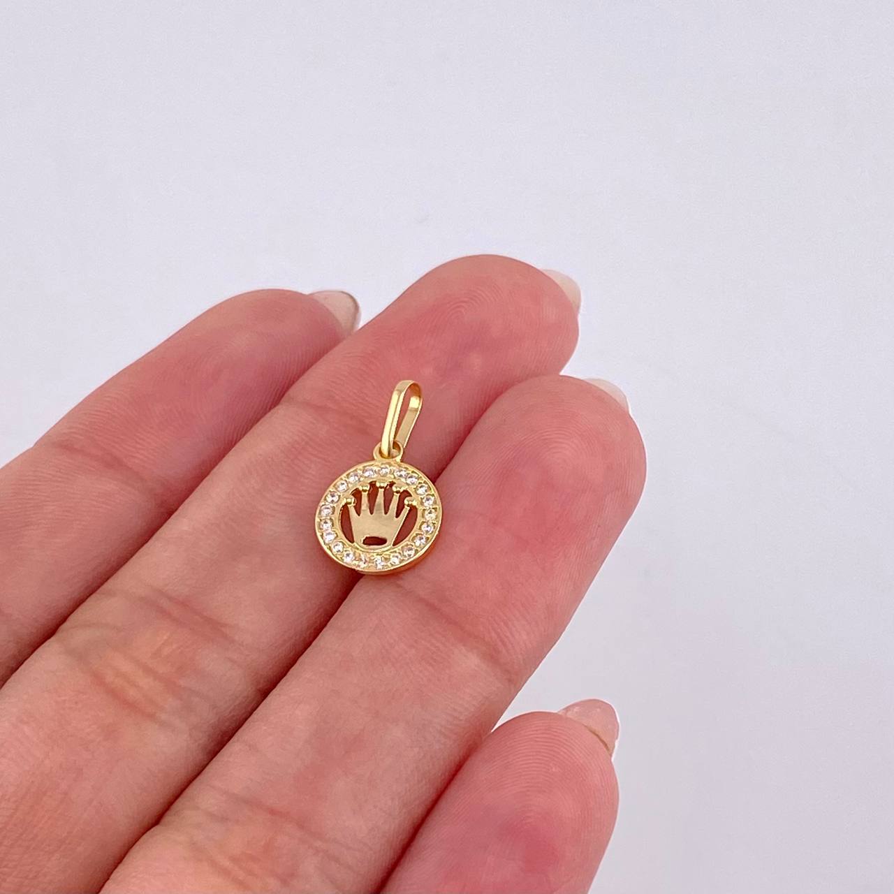 Dije Corona Circular 0.75 g / 1,8 cm Oro Amarillo 18K