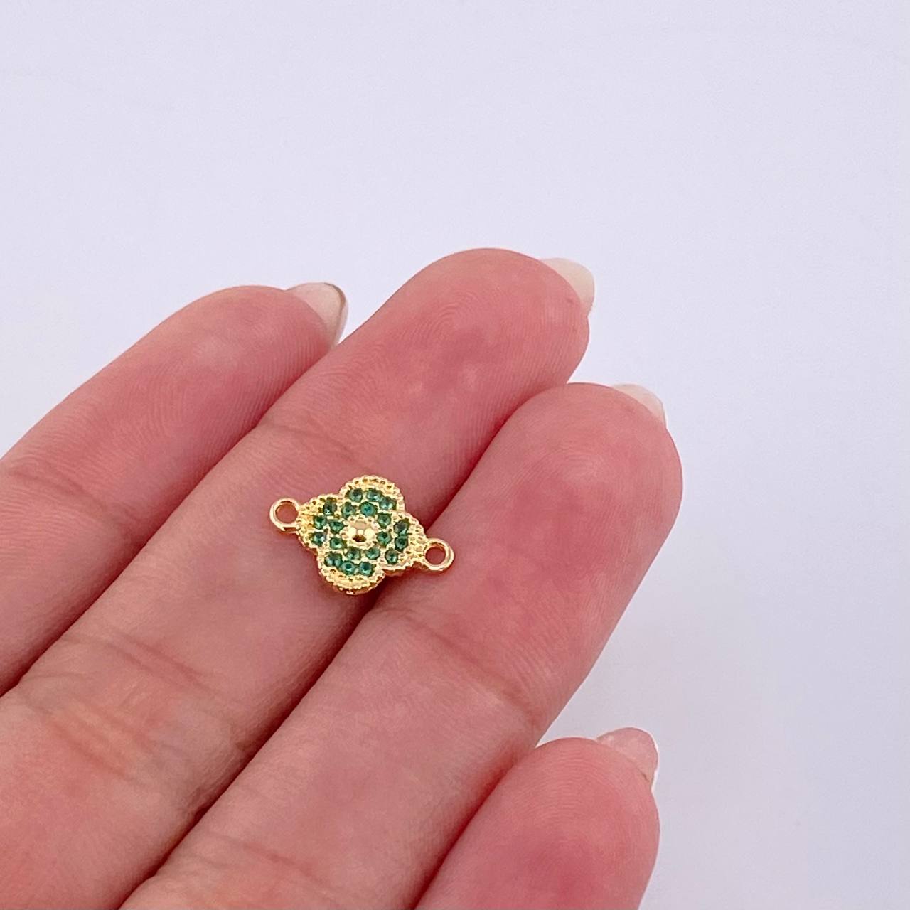 Herraje Trebol Central 0.7 g / 1,3 cm Oro Amarillo 18K