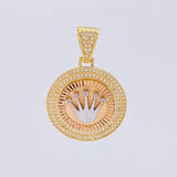 Dije Corona Circular 7.55 g / 3.6 cm Tres Oros 18K