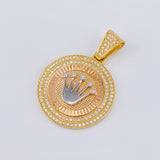 Dije Corona Circular 7.45 g / 3,8 cm Tres Oros 18K