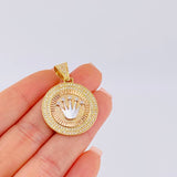 Dije Corona Circular 7.55 g / 3.6 cm Tres Oros 18K