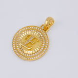 Dije Medalla Letra E 4.9g / 3.1cm Oro Amarillo 18K