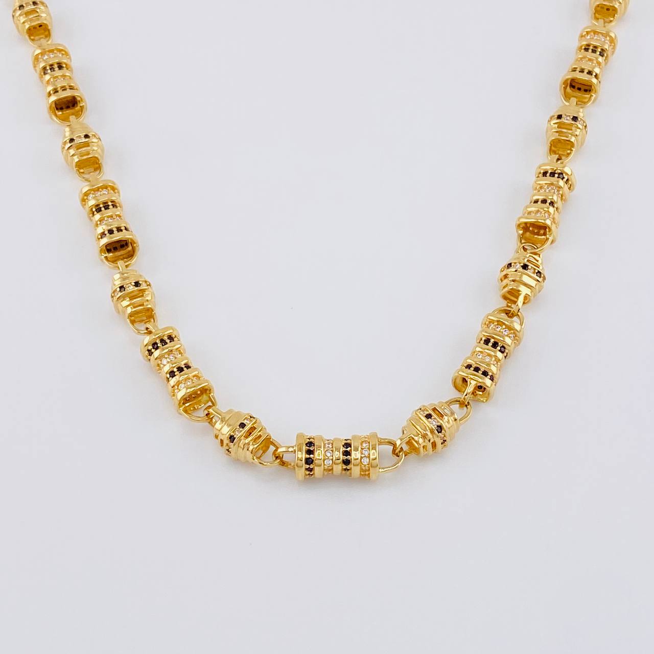 Cadena Rustica Cilindros Tupidos 77.3 g / 65 cm / 6.6 mm Oro Amarillo 18K