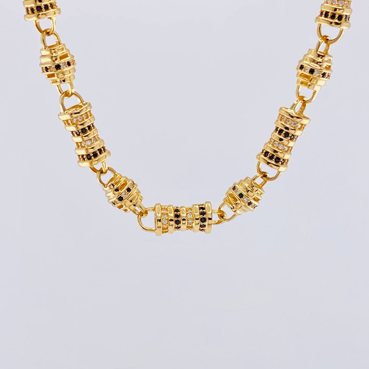 Cadena Rustica Cilindros Tupidos 77.3 g / 65 cm / 6.6 mm Oro Amarillo 18K