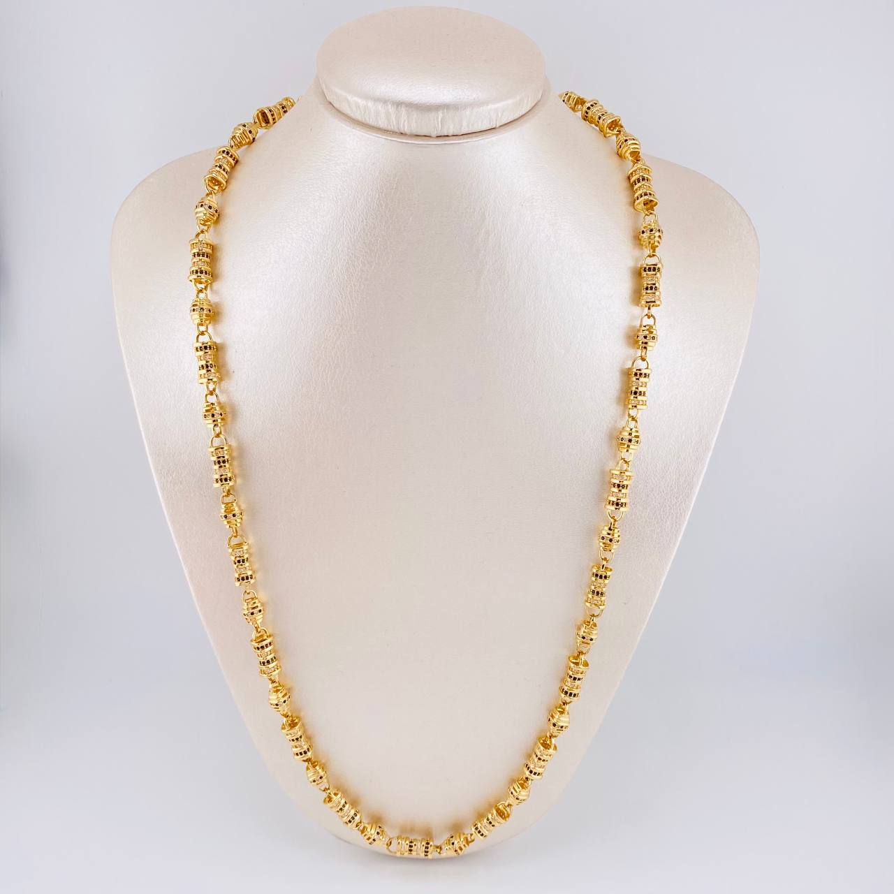 Cadena Rustica Cilindros Tupidos 77.3 g / 65 cm / 6.6 mm Oro Amarillo 18K