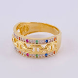 Anillo Gc Carril Doble 4.25 g / T7 Oro Amarillo 18K