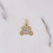 Dije Carruaje 1.3gr / 1.7cm / Circones Blancos Dos Oros Amarillo Blanco 18K $