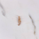 Dije Pie 0.75gr / 1.6cm / Circones Blancos Oro Rosa 18K #