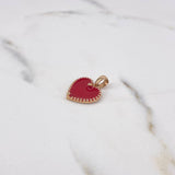 Dije Corazon 3.1gr / 2cm / Rojo Electroestático Oro Rosa 18K $