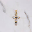 Dije Cruz 2.2gr / 3.2cm / Circones Blancos Negros Dos Oros Amarillo Blanco 18K $