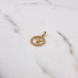 Dije San Miguel Arcangel 1.4gr / 2.1cm / Circones Blancos Oro Amarillo 18K #