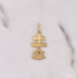 Dije Cruz de Caravaca 1.8gr / 2.8cm / Texturizada Oro Amarillo 18K #