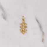 Dije Cruz de Caravaca 0.8gr / 2.5cm / Texturizada Oro Amarillo 18K #