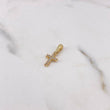 Dije Cruz 0.75gr / 2cm / Circones Blancos Oro Amarillo 18K #