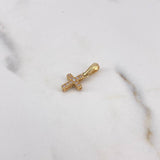 Dije Cruz 1gr / 1.9cm / Doble Faz Circones Blancos Colores Oro Amarillo 18K #