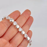 Pulso Corazón 16.5g / 18.5cm / 7.05mm Plata 925