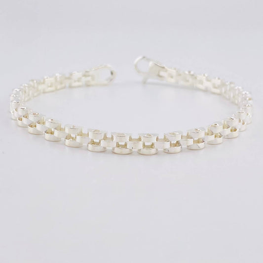 Pulso Eslabones Curvos 12.35g / 20.7cm / 4.8mm Plata 925